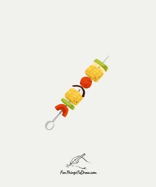 Fruit kabob drawing