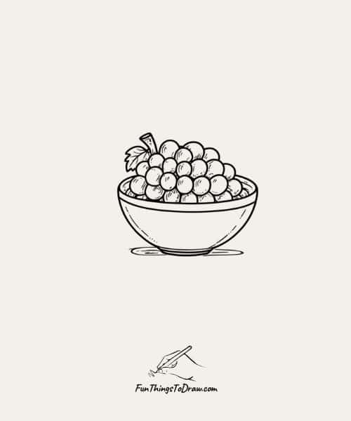 July Drawings - Grapes Fruit Bowl drawing idea