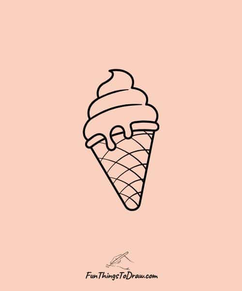 Drawing of ice cream cone