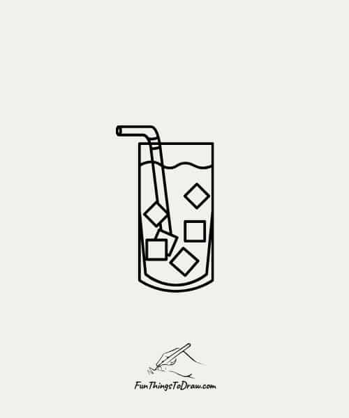 Drawing of Iced tea glass