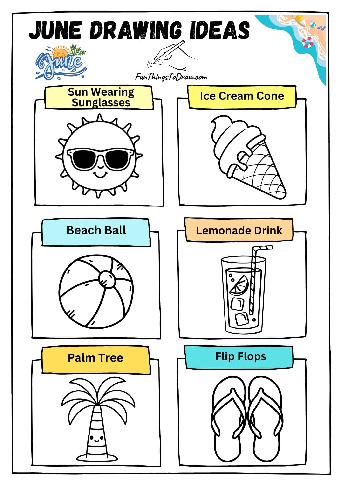 Cute June Drawing Ideas