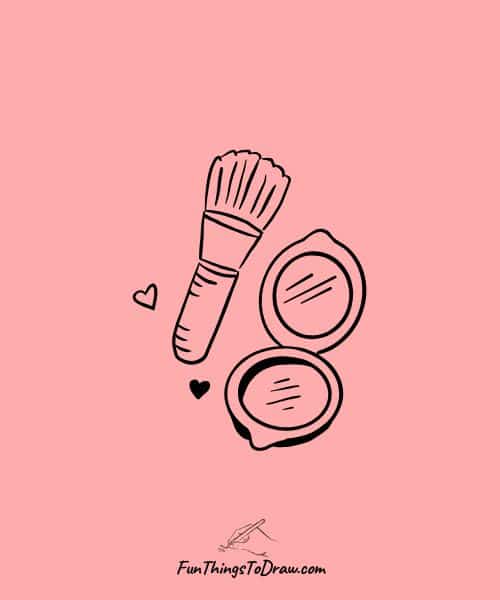Drawing of Makeup items for girls
