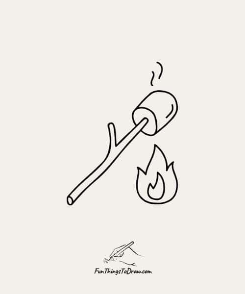 Marshmallow on a Stick Drawing