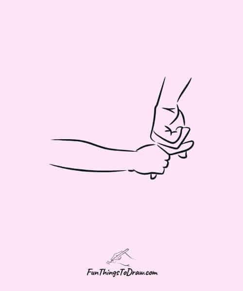 Mom and child holding hands