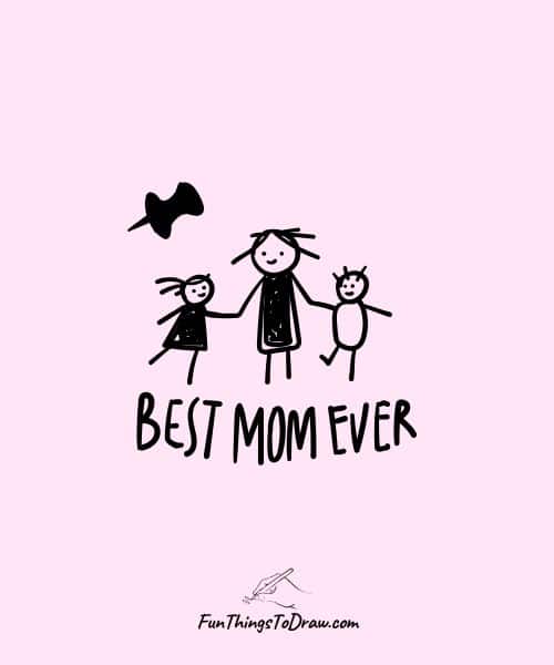 Mother and Child Drawing