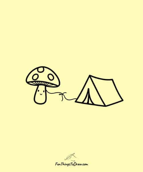 Mushroom camper with tent