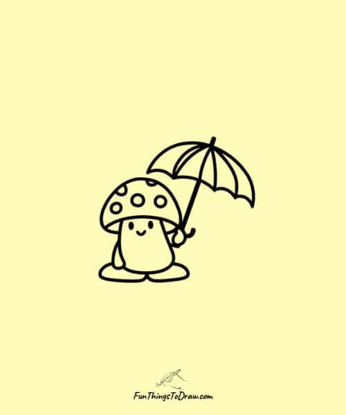 Cool Drawing of Mushroom holding an umbrella