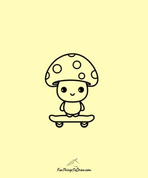 drawing of Mushroom skateboarder