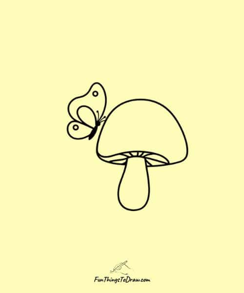 Mushroom with butterfly