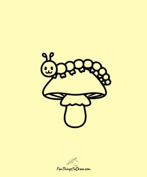 Mushroom with caterpillar