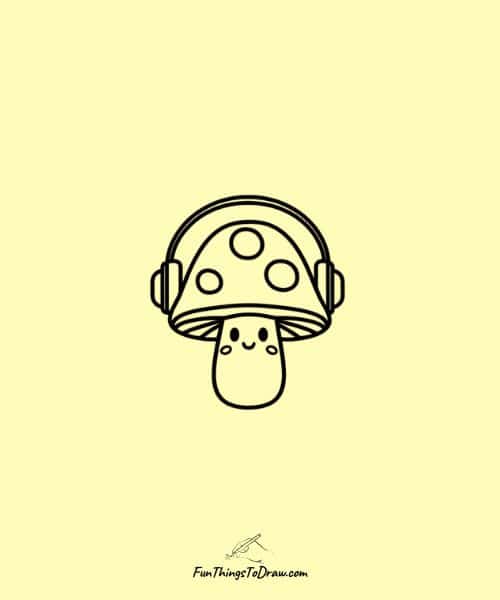 Mushroom with headphones