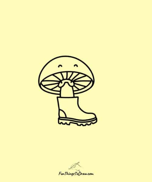 Drawing of Mushroom with rain boots