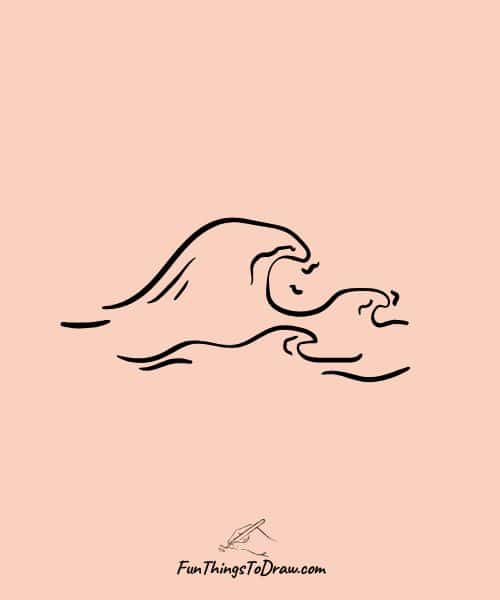 Ocean wave drawing