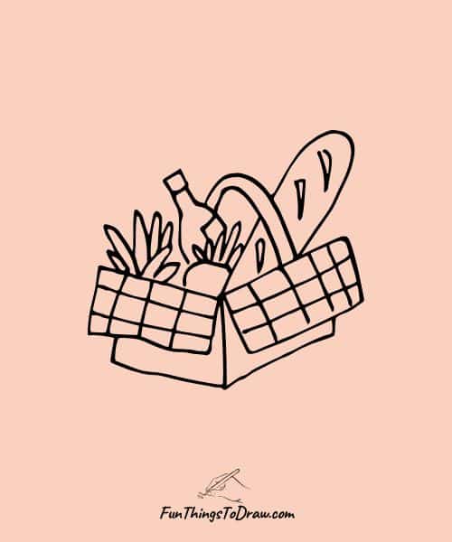Picnic basket drawing