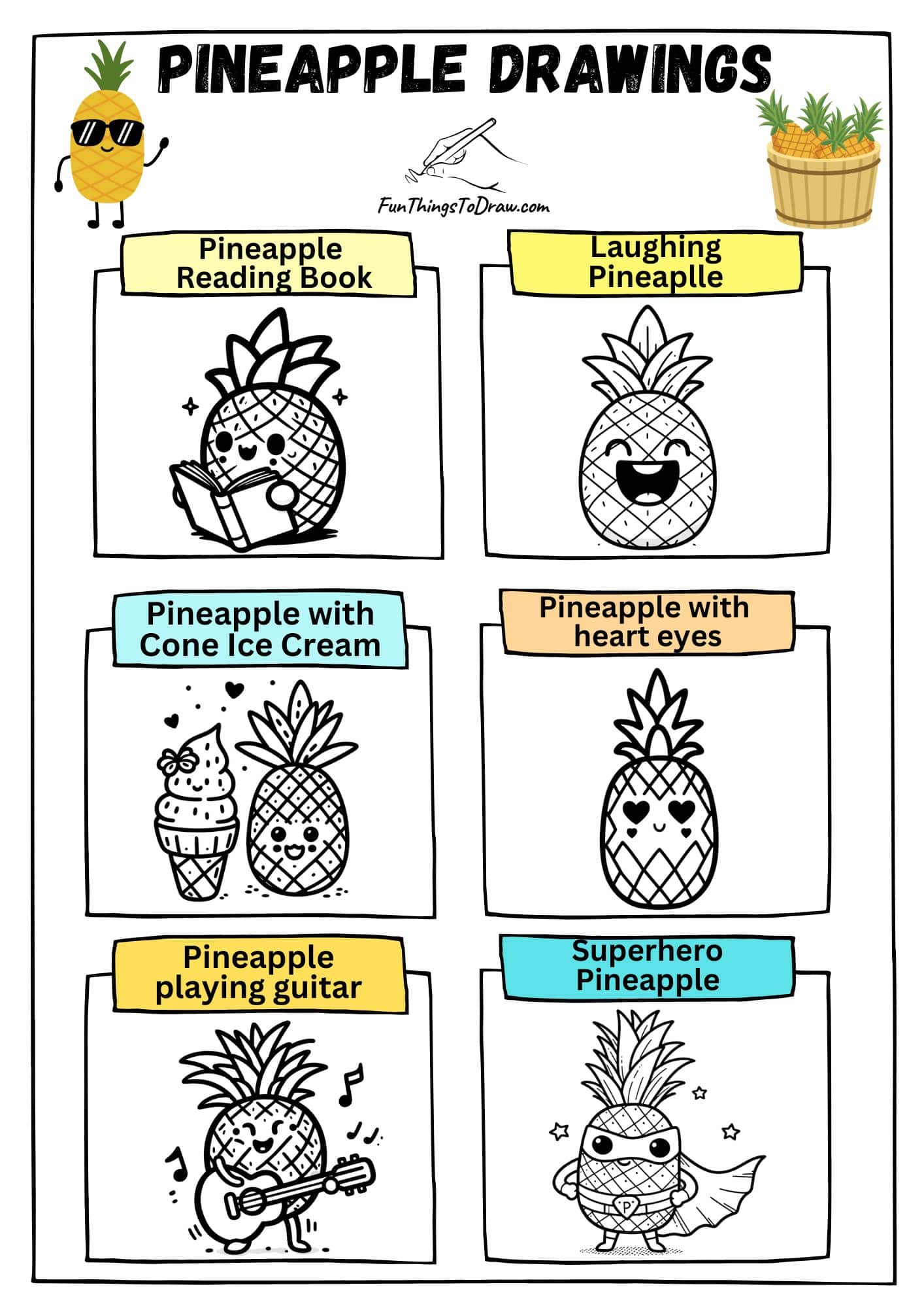 Pineapple Drawing Ideas