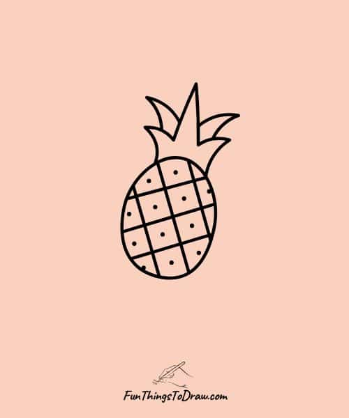 Easy Drawings - Pineapple drawing