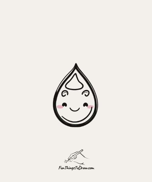 Raindrop With Happy Face drawing
