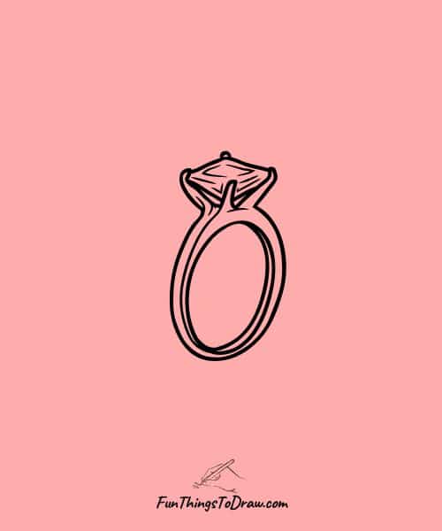 Drawing of a ring for girls