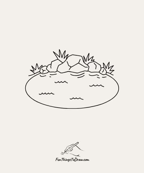 Drawing of Rock with moss