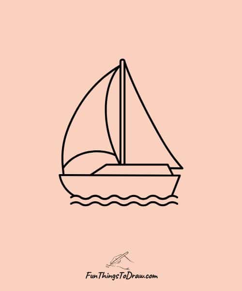 Sailboat on water drawing