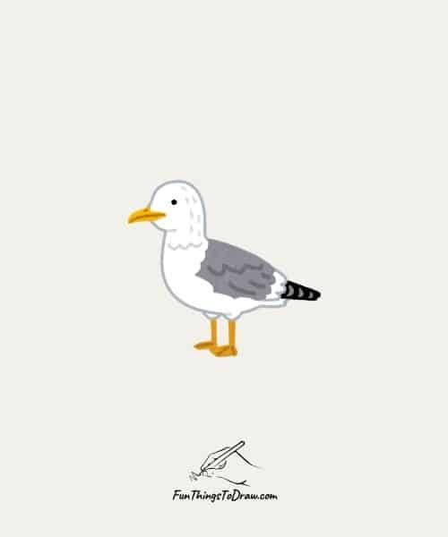 Cute July Drawings - Seagull drawing