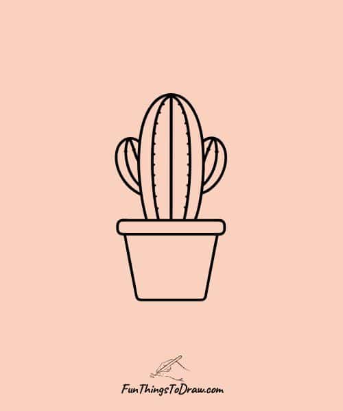 Drawing of Simple cactus in a pot