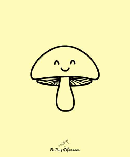Drawing of Smiling mushroom