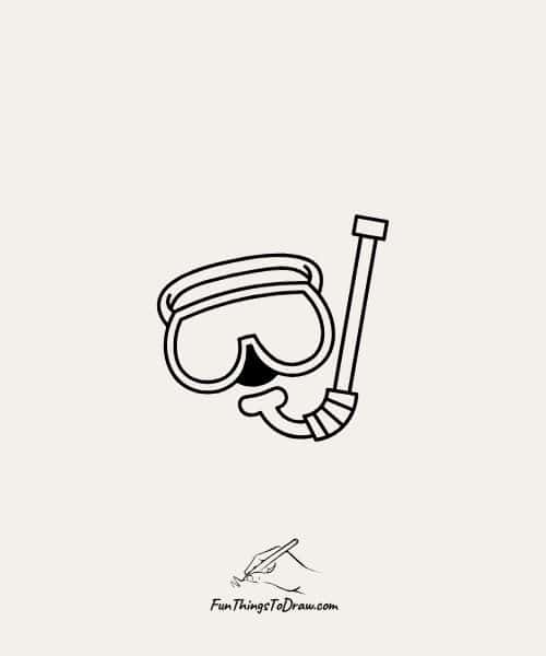 Snorkel and goggles drawings
