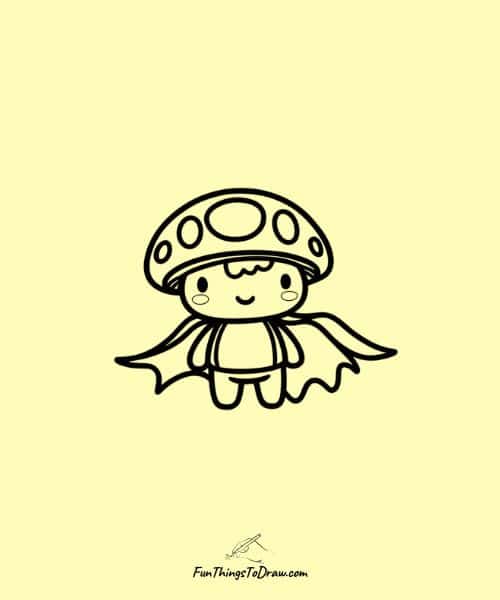 Superhero mushroom with cape