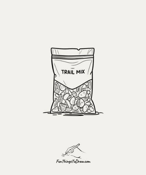 Drawing of Trail mix bag