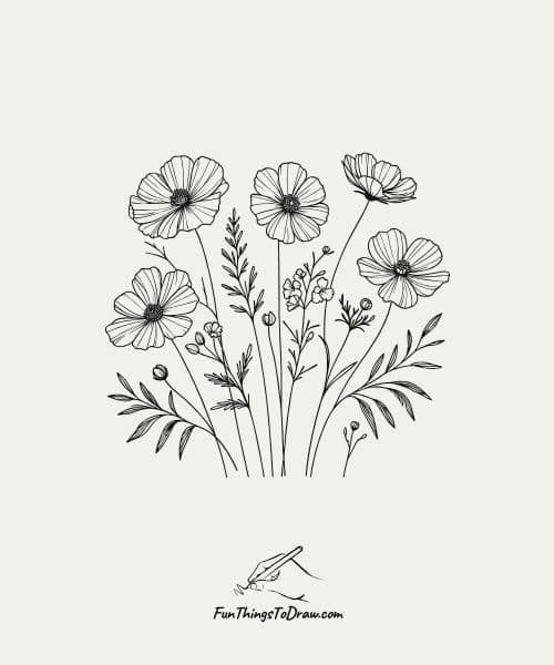 Drawing of Wildflowers