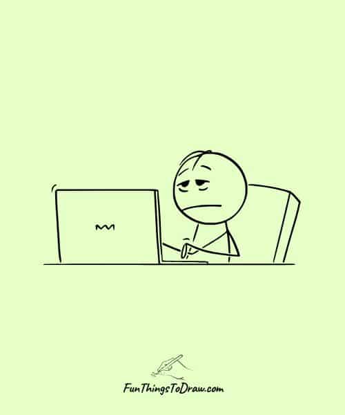 drawing of stick figure depressed
