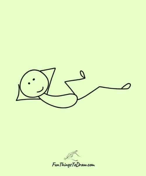 Drawing of stick figure doing exercise