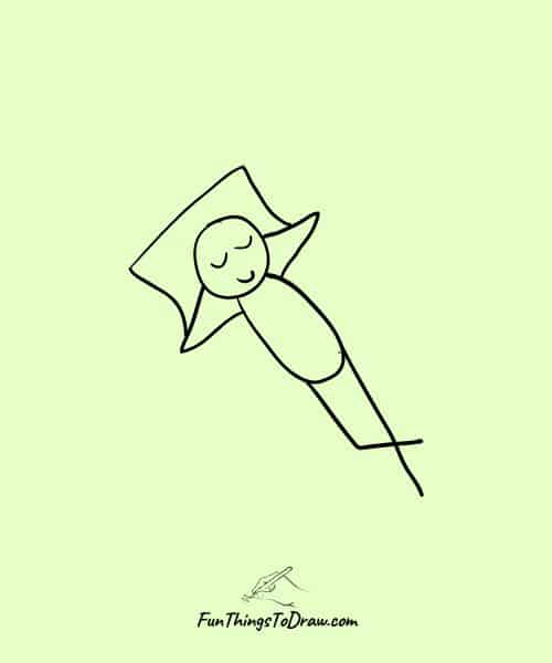 stick figure sleeping drawing