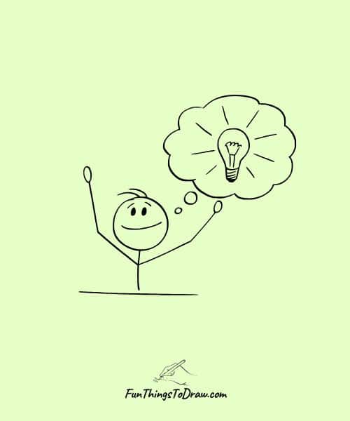 stick figure with an idea