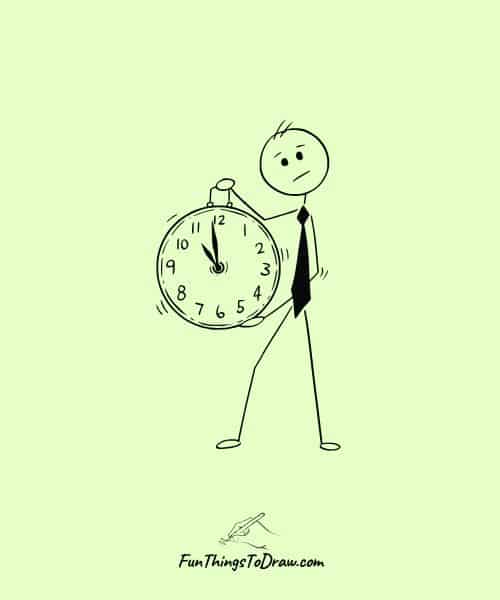 stick figure with clock