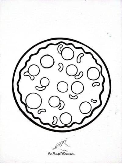 Step 4: How to draw a pizza