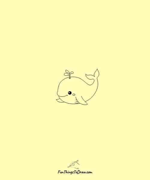 Small drawing of baby whale