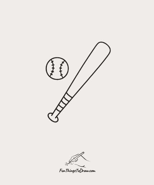Baseball ball and Bat Drawing