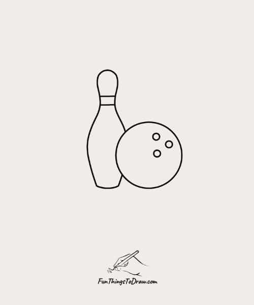 Drawing of Bowling Pin and Ball (Father's Day Drawings)