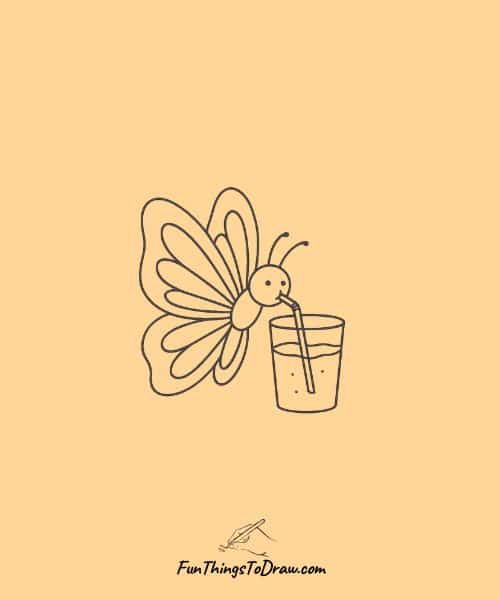 Butterfly drinking juice