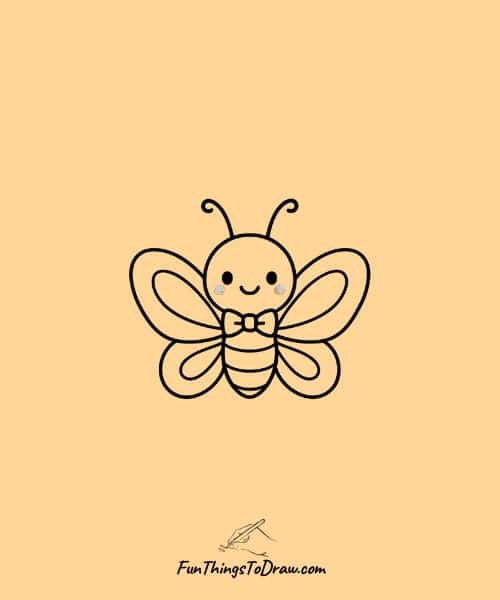 Cool Drawing of Butterfly with a bow tie