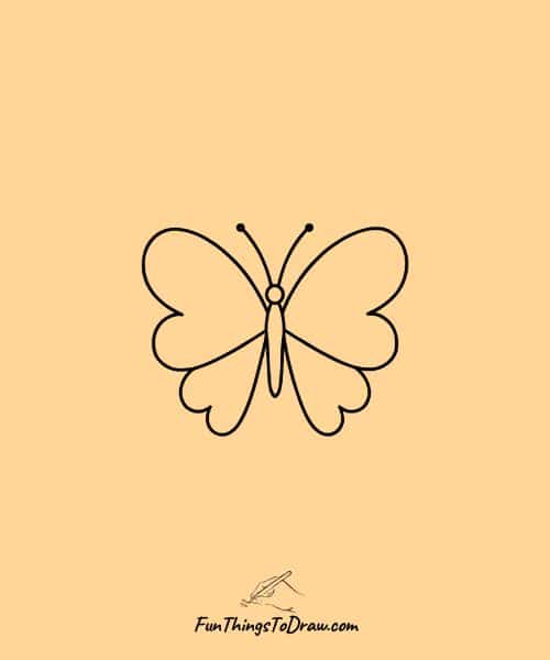 Drawing of Butterfly with heart-shaped wings