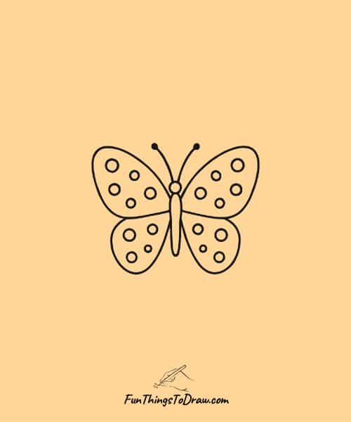 Drawing of Butterfly with polka dots on wings
