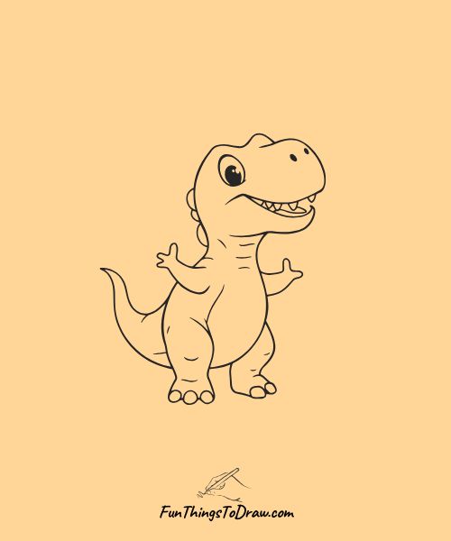 Drawing of Cartoon Dinosaur