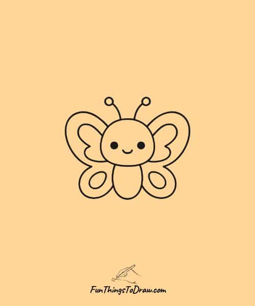 Cartoon butterfly with big eyes (Butterfly drawings)