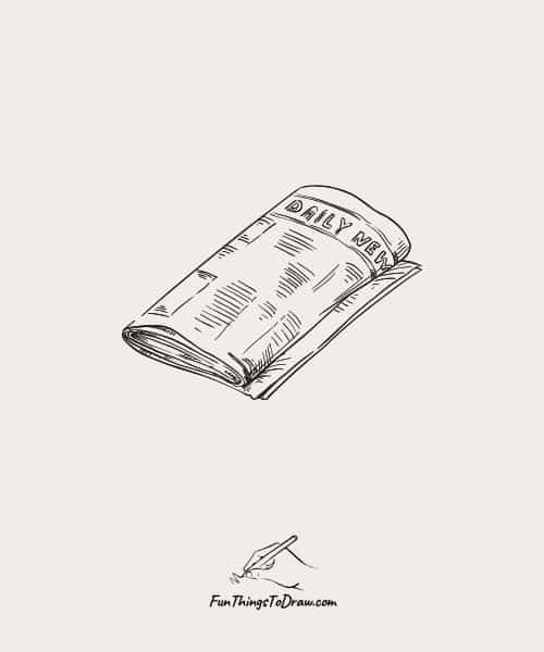 Drawing of Dad's Favorite Newspaper Folded Neatly