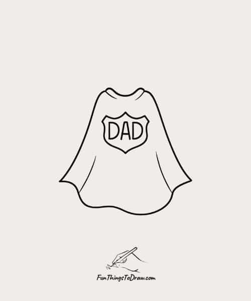 Drawing of Dad's Superhero Cape
