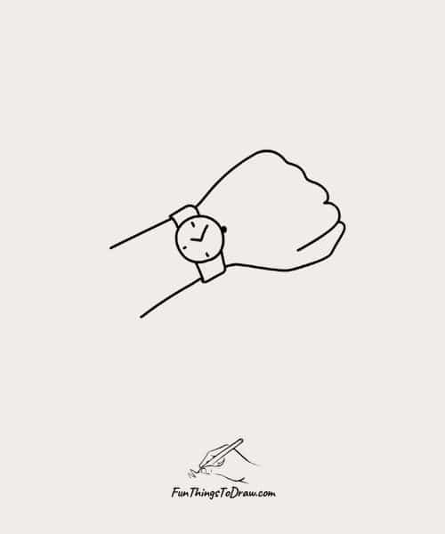 Dad's Watch on His Wrist Drawing