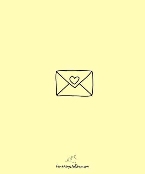 Drawing of Envelope with heart
